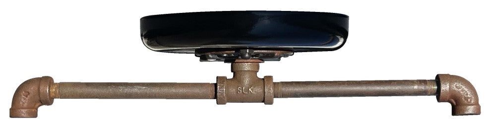 Insulator Light 7" Rusted Metal Hood Ceiling Light, Blue/Green
