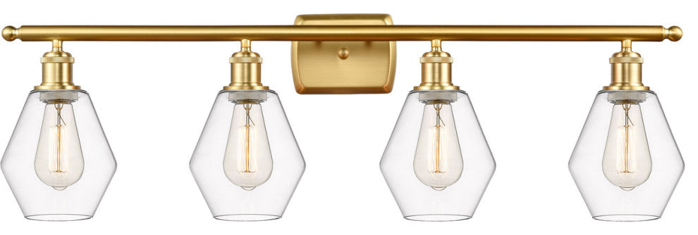 Innovations 516-4W-SG-G652-6 4-Light Bath Vanity Light, Satin Gold