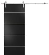 Sturdy Barn Door 42 x 96 | Planum 0210 Matte Black with  | 8FT