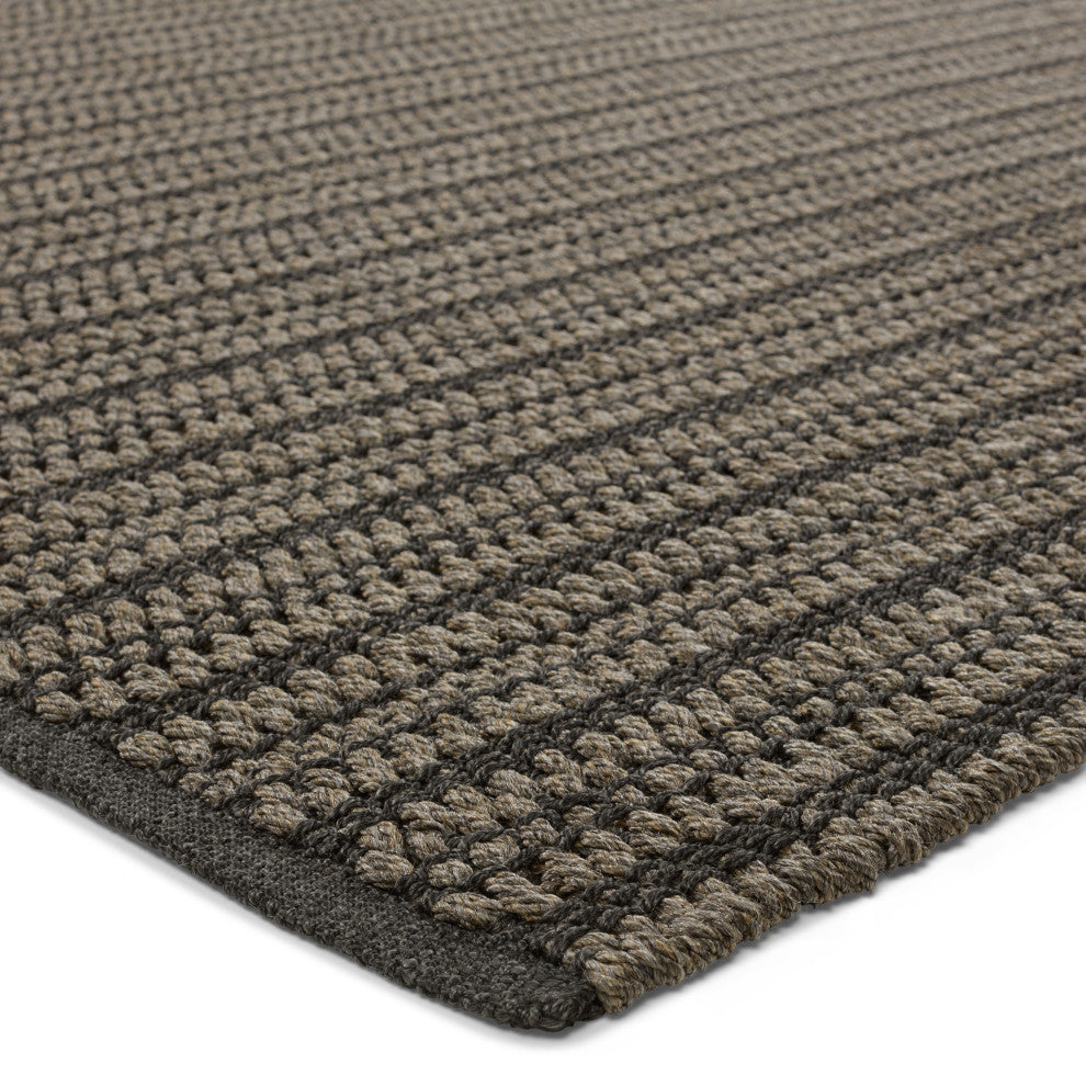 Jaipur Living Elmas Handmade Indoor/Outdoor Striped Gray/Charcoal Rug 8'X10'