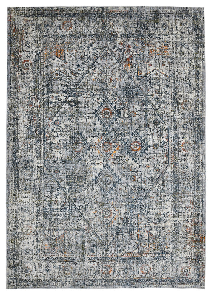 Vermont Chelsea Area Rug, Gray, 5'3" x 7'6", Bordered