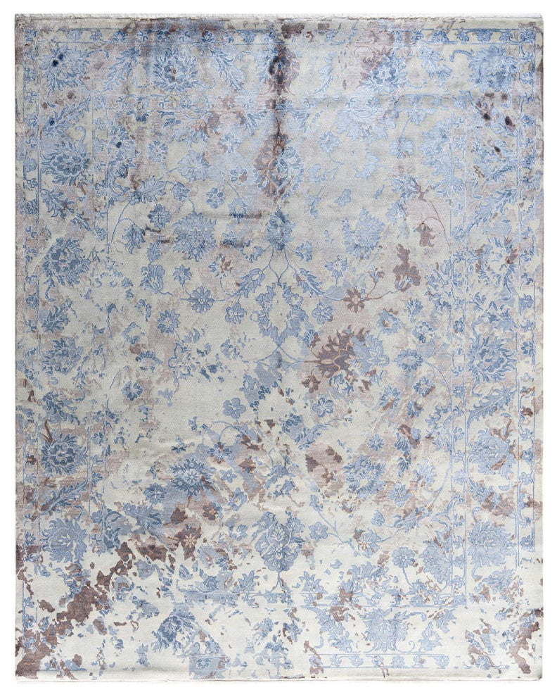 Ikat One-of-a-Kind Hand-Knotted Area Rug - Gray, 8' 3" x 10' 3"