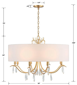 Rollins 8-Light Chandelier, Antique Gold