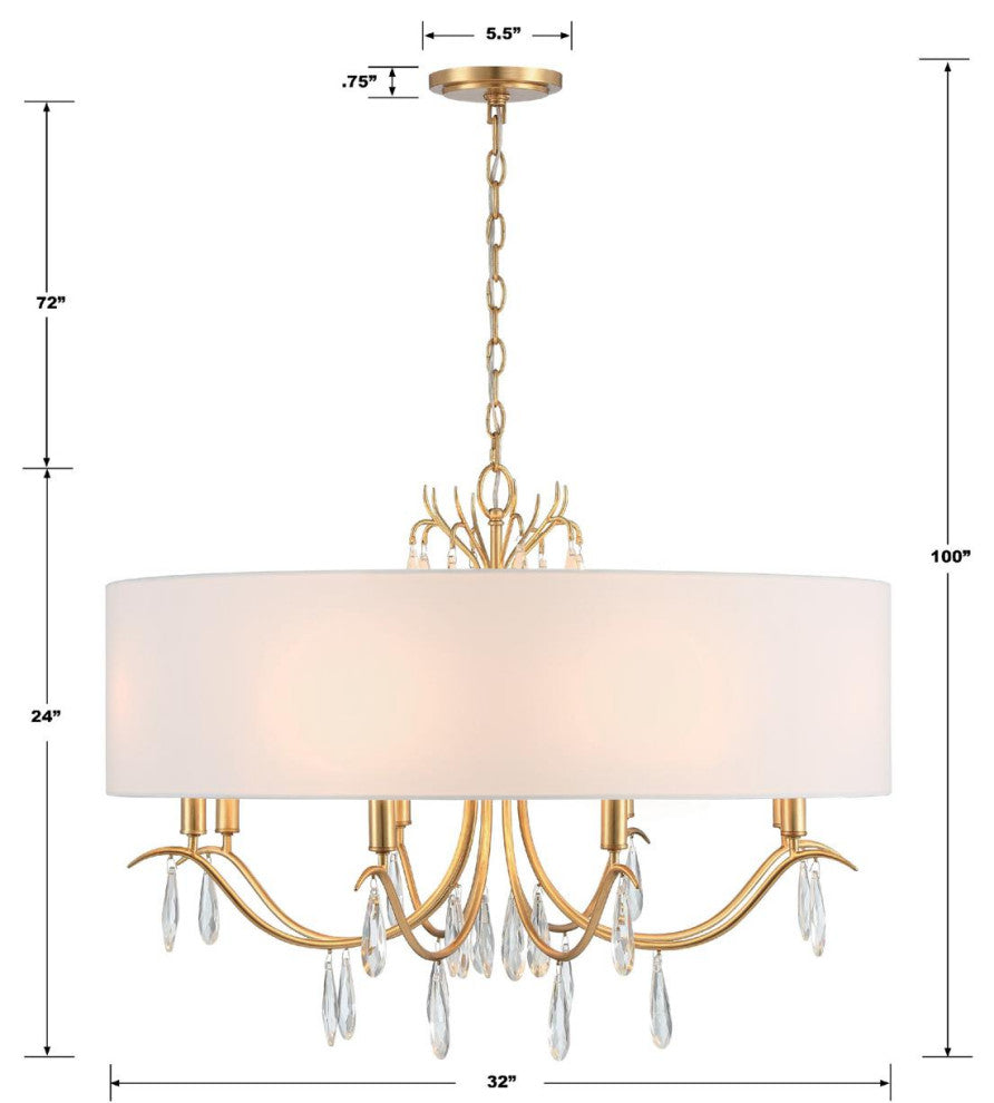 Rollins 8-Light Chandelier, Antique Gold
