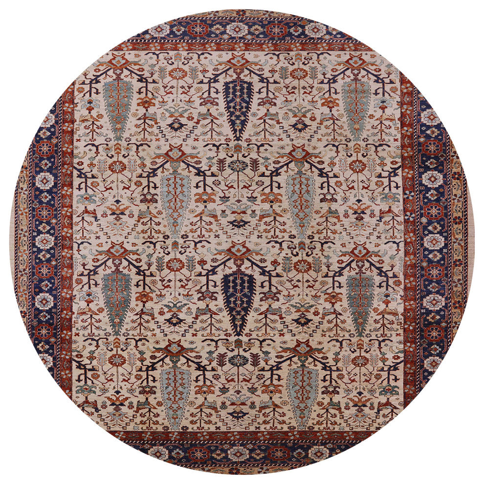 Ahgly Company Indoor Round Mid-Century Modern Area Rugs, 7' Round