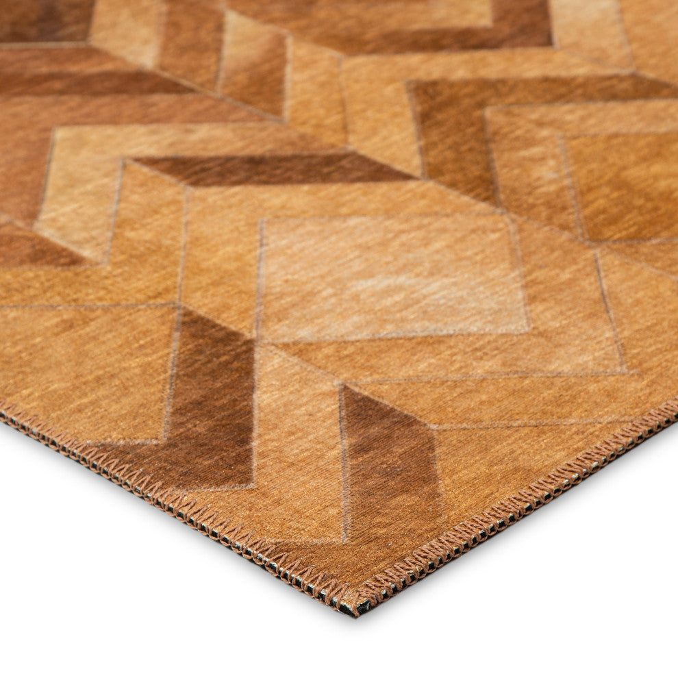 Indoor/Outdoor Stetson SS5 Spice Machine Washable 2'3" x 10' Runner Rug