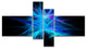 Clear Blue Spectrum of Light, Abstract Canvas Art Print, 60"x32", 4 panels