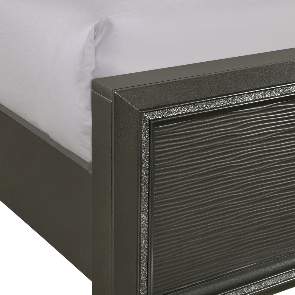 Picket House Furnishings Faris Panel 5PC Bedroom Set in Black