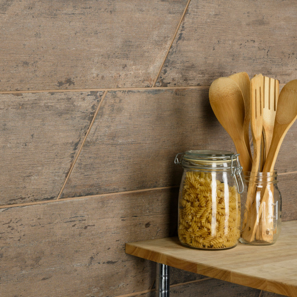 Retro Naveta Porcelain Floor and Wall Tile, Terra