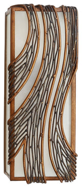 Flow 2-Light Vertical Wall Sconce, Hammered Ore