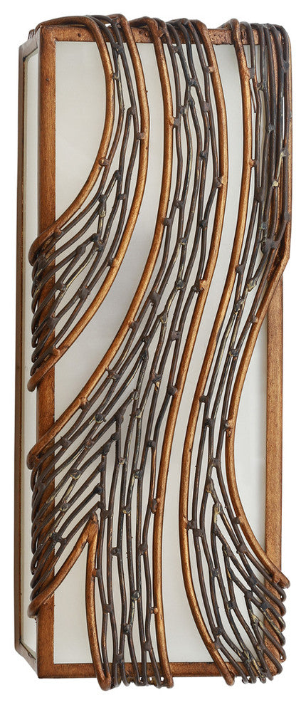 Flow 2-Light Vertical Wall Sconce, Hammered Ore