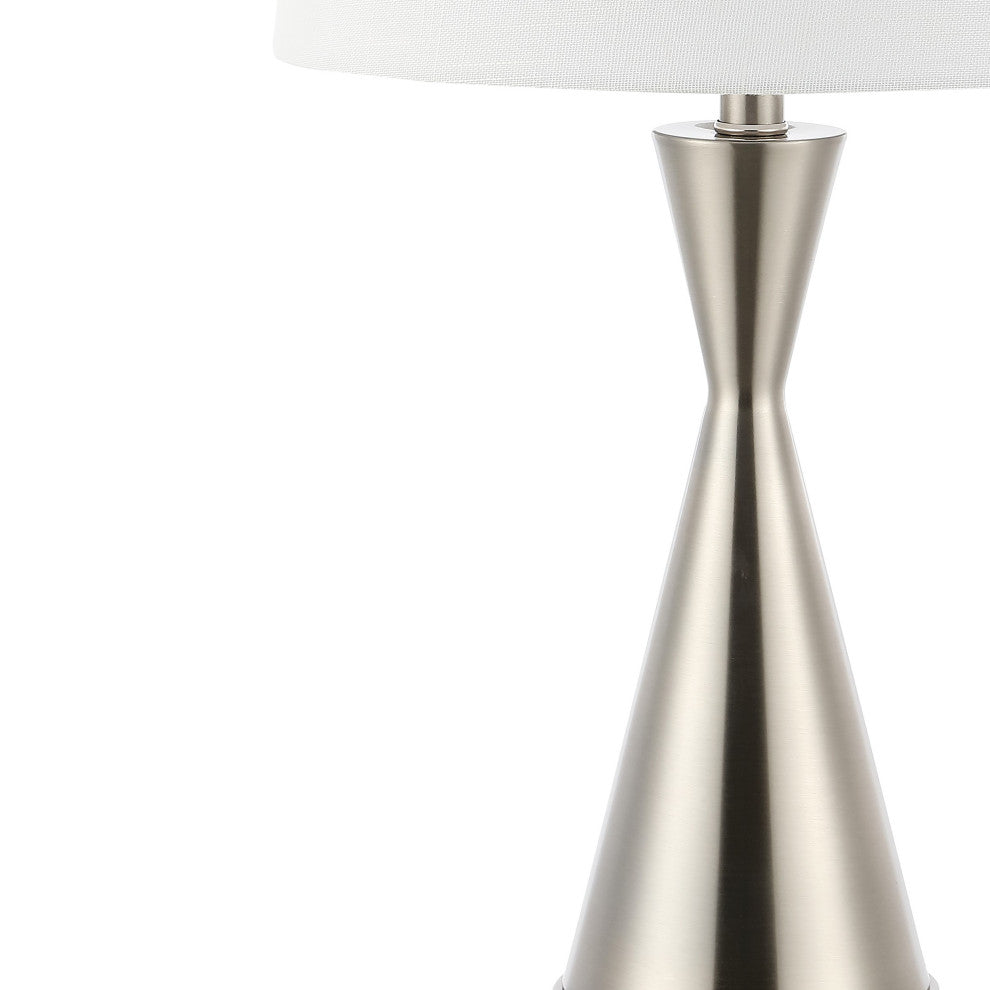 Colton 26" French Country Iron Table Lamp, USB Charging, Set of 2, Nickel
