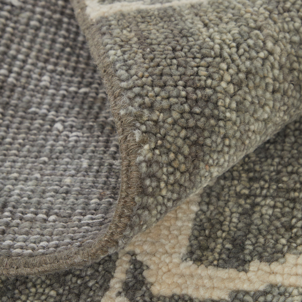 Sutton T6003 Transitional/Industrial/Casual Area Rug, Taupe/Ivory, 5'6"x8'6"