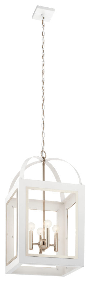 Kichler 52029WH Four Light Foyer Pendant, White Finish