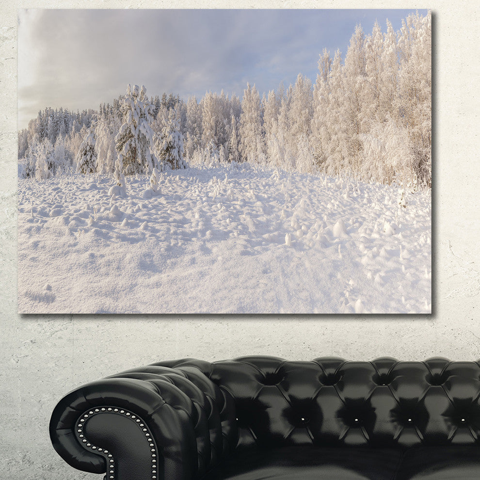 Wood Winter Glade, Landscape Canvas Art Print, 40"x30"