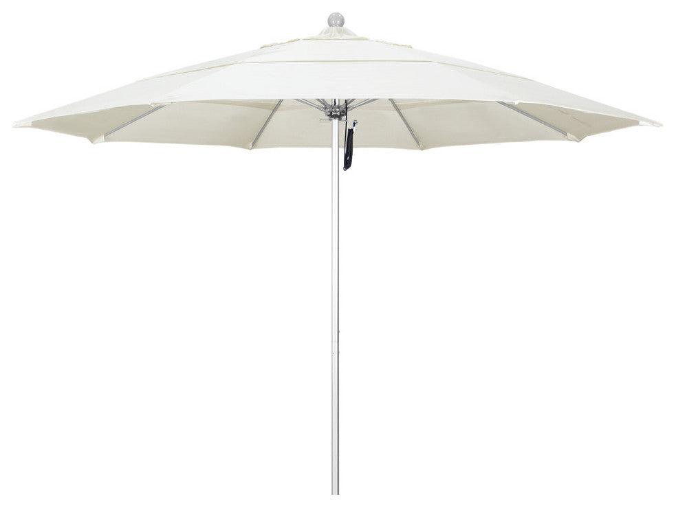 11' Fiberglass Umbrella Silver Anodized, Canvas, 11'