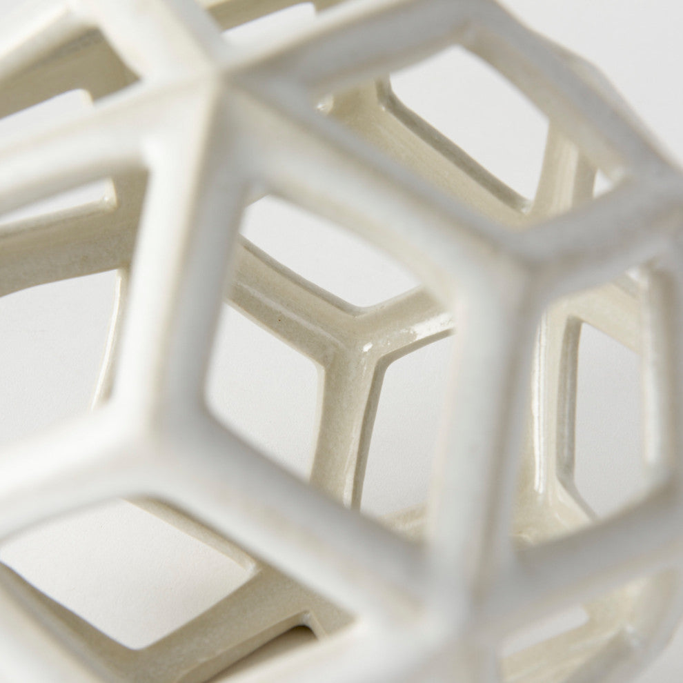 Geom White Ceramic Geometric Object