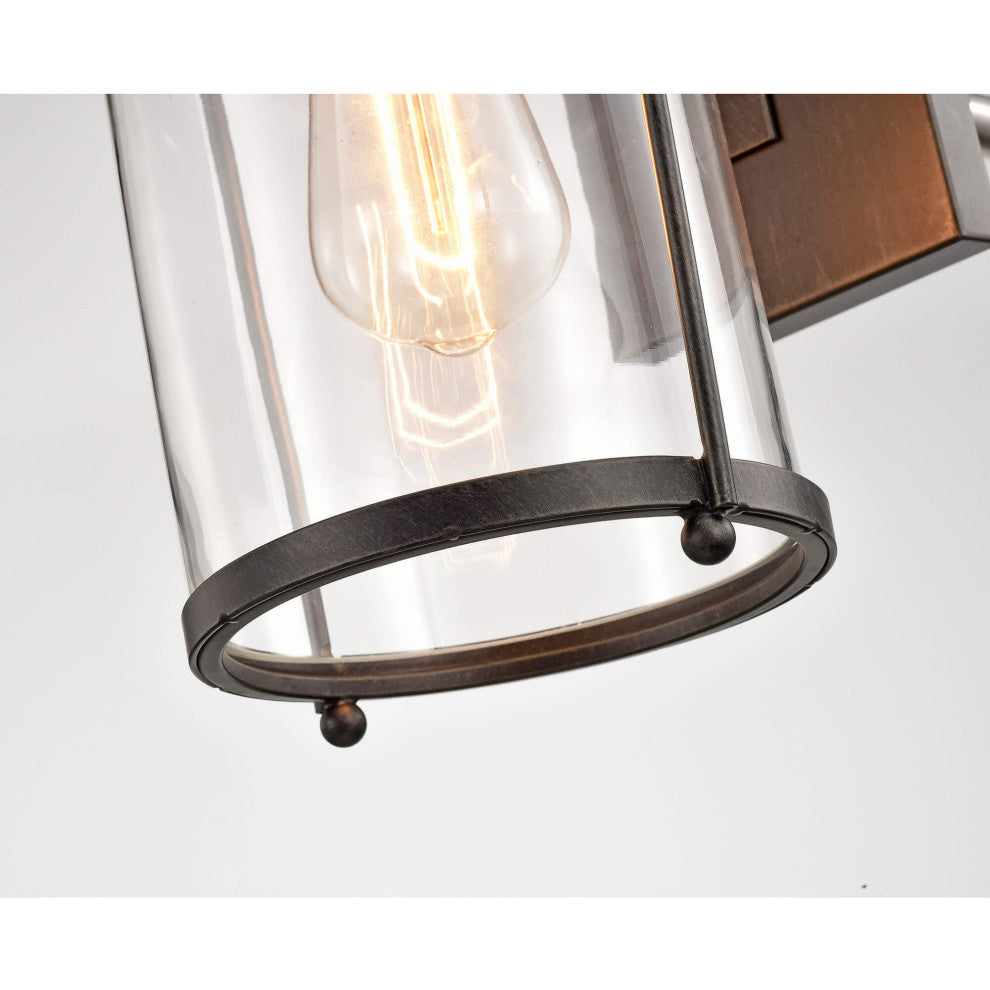 Helen Antique Black Finish Rustic Wall Sconce Lantern