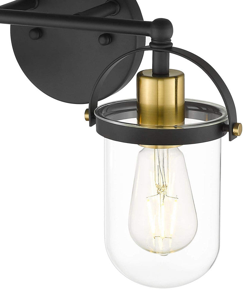 2 Light Vintage Glass Wall Lighting Fixture Bathroom Vanity Light Over Mirror