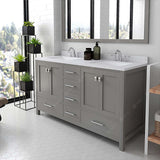 Caroline Avenue 60" Double Bathroom Vanity Set, Gray
