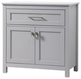 30" Wide Bathroom Storage Freestanding Cabinet, Grey