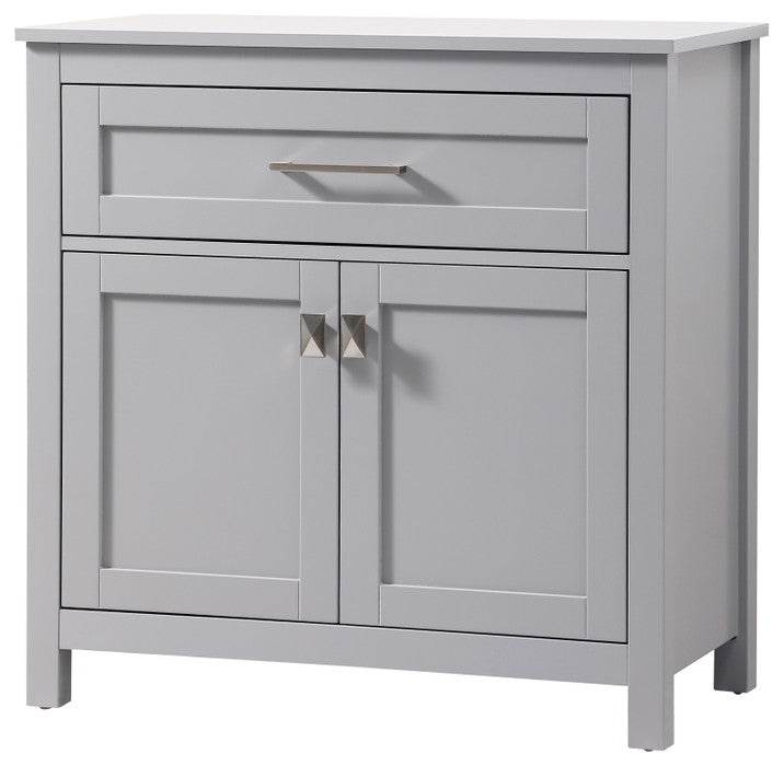 30" Wide Bathroom Storage Freestanding Cabinet, Grey