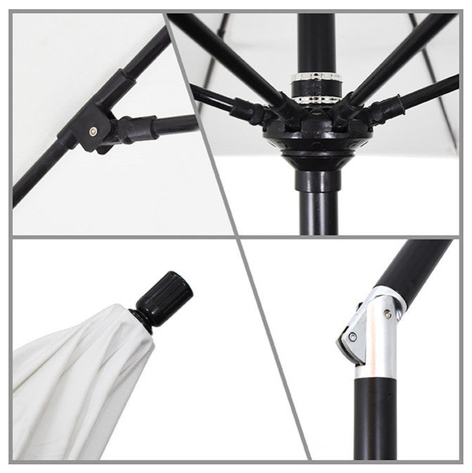 9'' Bronze Collar Tilt Crank Aluminum Umbrella, Pacifica, Burgundy