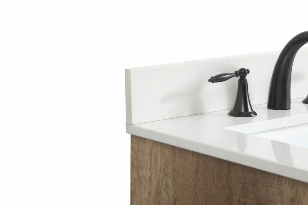 Home Living 22" Midcentury Modern Natural Oak-Light Bathroom Vanity