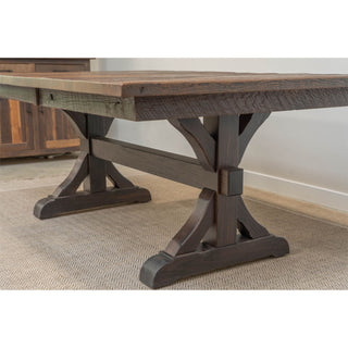 Pathway Reclaimed Barnwood Extendable Dining Table, Provincial, 48x84, 2 Leaves