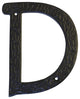 RCH Hardware Iron Vintage Classic House Letter, 6", Black, D