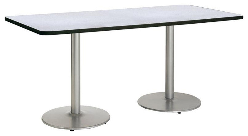 KFI Mode 42" x 96" Conference Table with Grey Round Silver Base. Bistro Height