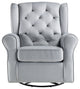 ACME Zeger Swivel Chair with Glider in Gray Fabric