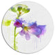 Blue Hand-Drawn Eustoma Watercolor, Flower Round Wall Art, 11"