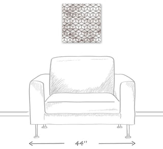 Distressted Geometric Cube Pattern  16x16 Canvas Wall Art