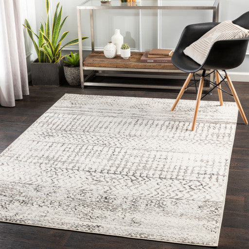 Surya Pisa PSS-2310 7'10"x10' Rug, Medium Gray/Black/Light Gray/Ivory