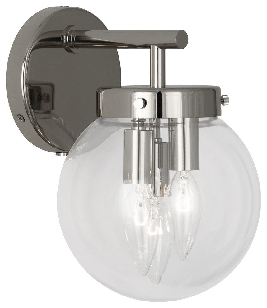 Robert Abbey S2432 Three Light Wall Sconce Zoltar Polished Nickel