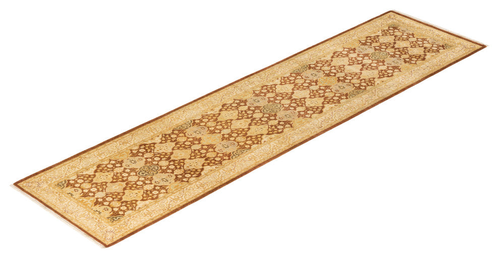 Shaikh One-of-a-Kind Hand-Knotted Runner Yellow, 2'6"x10'3"