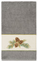 Linum Home Textiles Turkish Cotton Pierre Embellished Bath Towel, Dark Gray