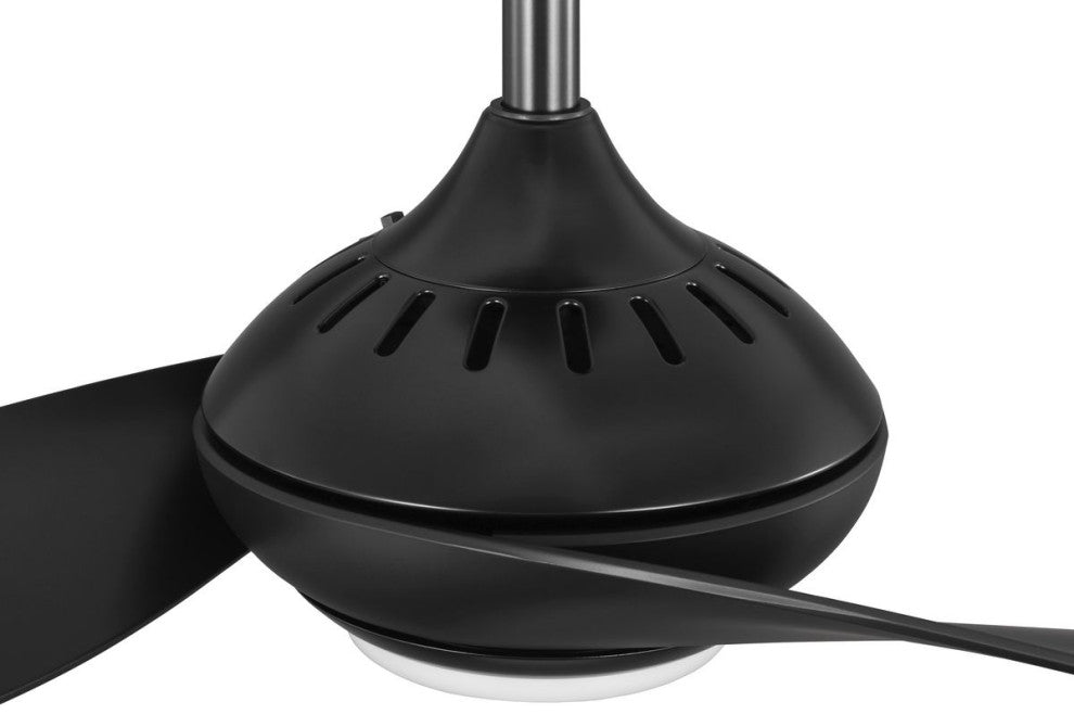 Conte Collection 52" 3-Blade Ceiling Fan, Matte Black