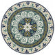 5" Round Blue and Green Ornate Medallion Area Rug