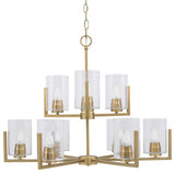 Atlas 9-Light Chandelier, New Age Brass/Clear Bubble