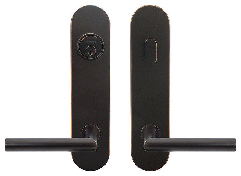 LA105 Frankfurt Lever, Tubular Dummy Entry WithDummy Cylinder, Polished SS, RH