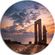 Historic African Ruins At Sunset, Landscape Round Wall Art, 11"