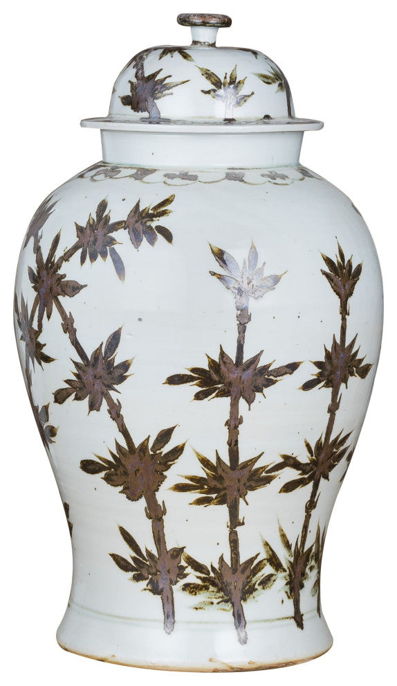 Rusty Brown Bamboo Temple Jar