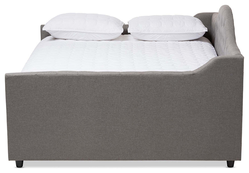 Mira Fabric Upholstered Daybed, Gray, Queen