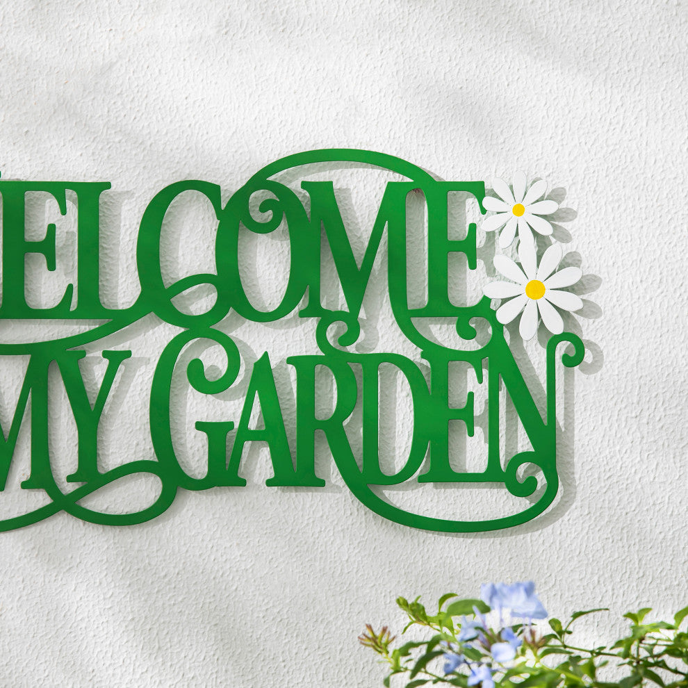 24"L "Welcome to My Garden"  Wall Decor