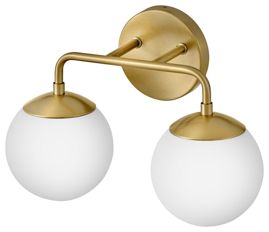 Lark Julep Bathroom Vanity Light, Lacquered Brass, 2 Light
