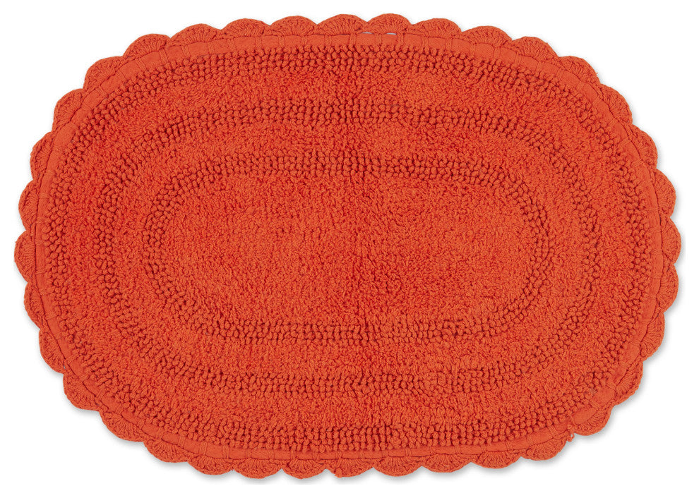 Spice Small Oval Crochet Bath Mat