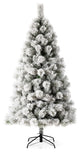 6ft Pre-Lit Flocked Pencil Pine Artificial Christmas Tree With 300 Warm Lights