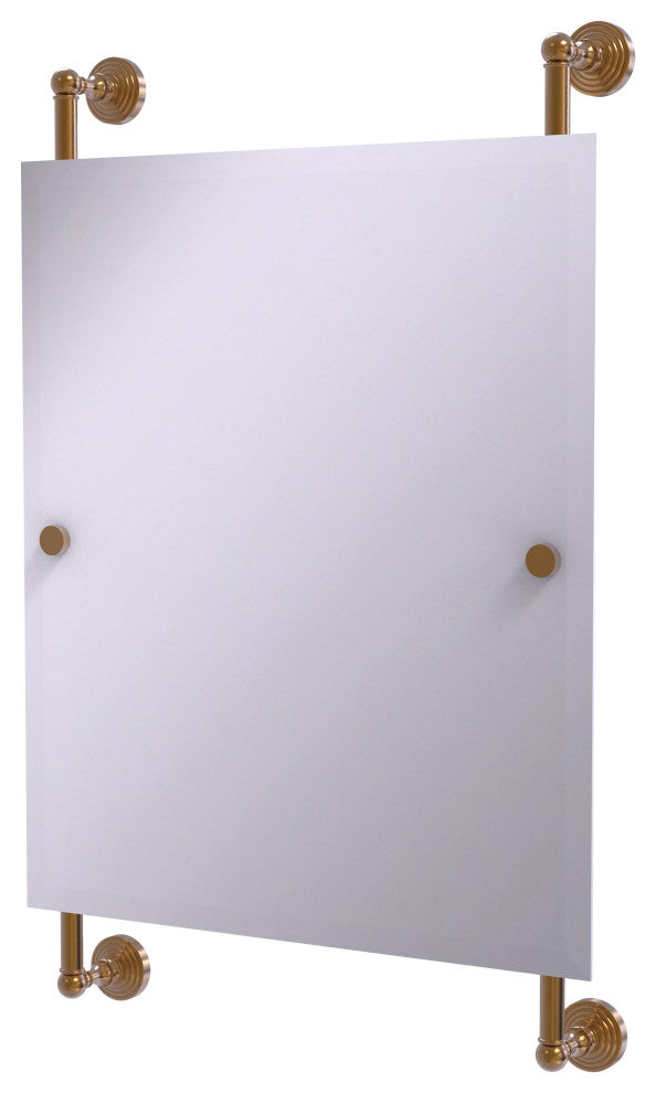 Waverly Place Rectangular Frameless Rail Mounted Mirror, Brushed Bronze